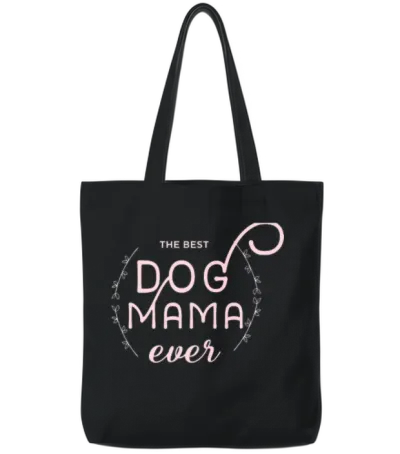 Dog Mom Shirt Dog Mama Gift Dog Lover Tote Bags - Black