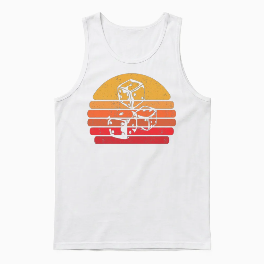 Retro Vintage Board Games Unisex Tank Top in White