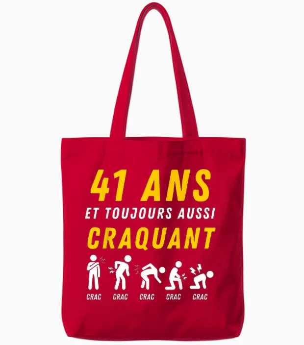Idée Cadeau Humour 41e Anniv 1985 Anniversaire 41 Ans Homme Tote Bags in Red
