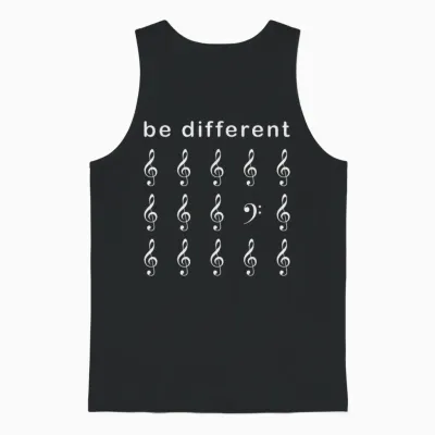Bassschlüssel Musiker Be Different Fagott Unisex Tank Top - Black