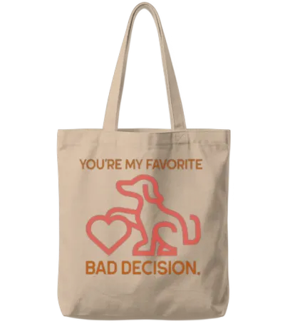 Funny Dog Comic Quotes on Love & Hipster Tote Bags - Natural