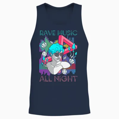 Techno House Music Music Dubstep Unisex Tank Top - Navy