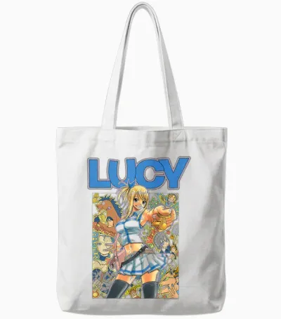 Fairy Tail Lucy and Her Celestial Spirits Fantasy Anime Tote Bags - White