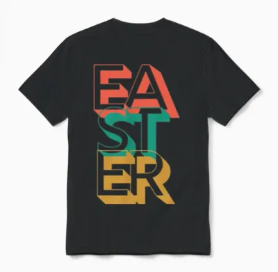 Retro Easter Unisex T-Shirt - Black
