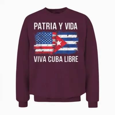 Half Cuban Half American Country Usa Flag Cuba America Unisex Sweatshirt - Maroon