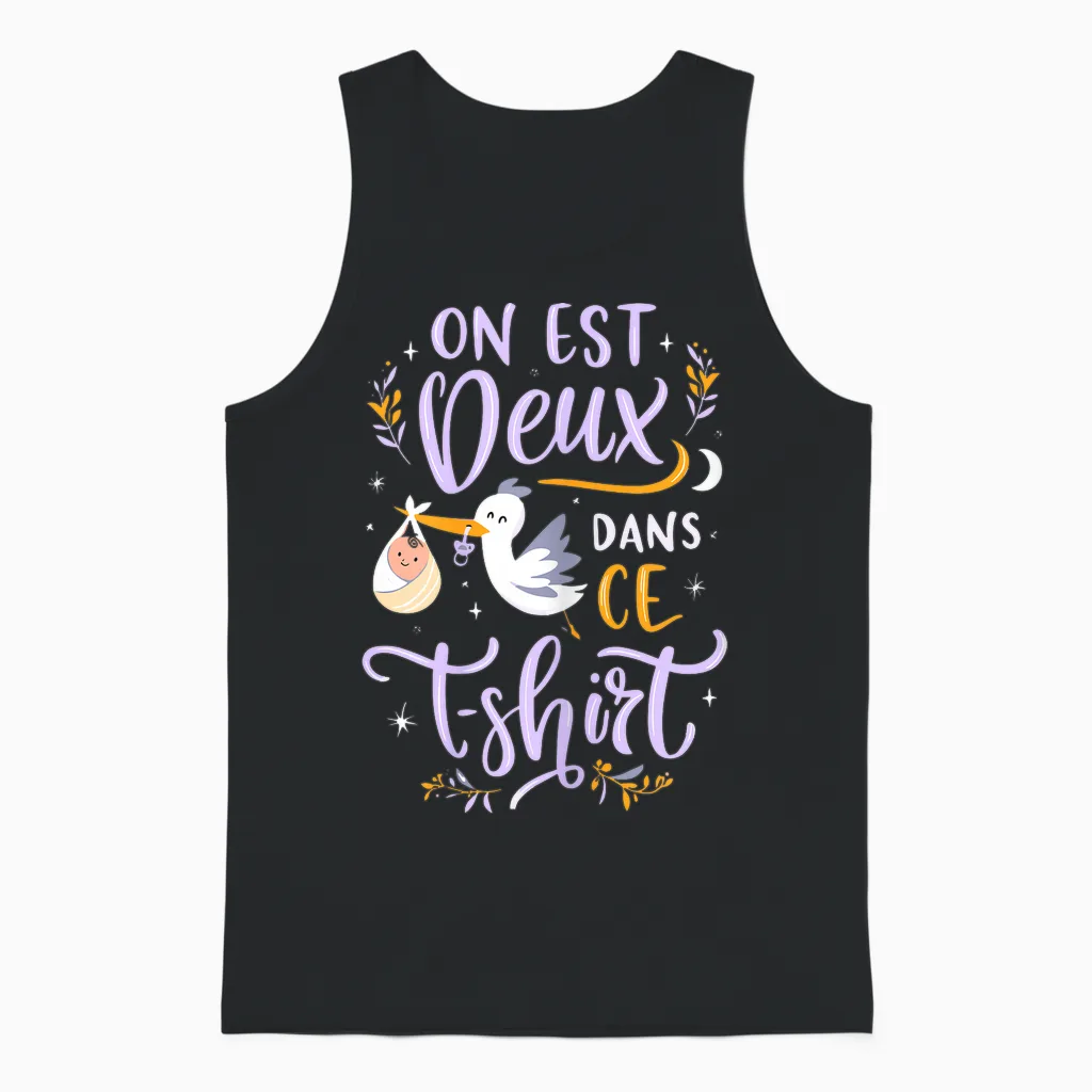 Pregnancy Announcement One Is Two in This Unisex Tank Top in Black