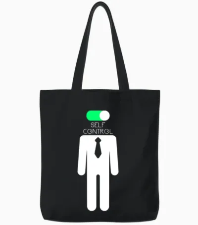 Brain Self Control Turn off Relax Work Mode On Tote Bags - Black