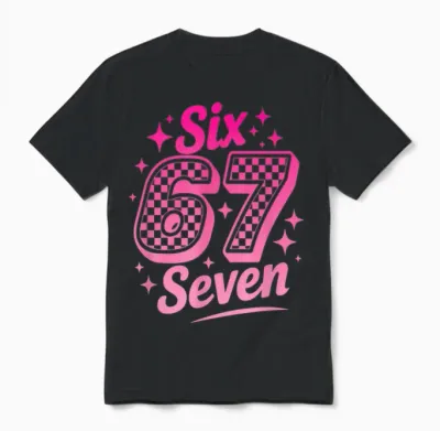 67 Six Seven 6-7 Sweet Italian Brainrot Kids Meme Unisex T-Shirt - Black