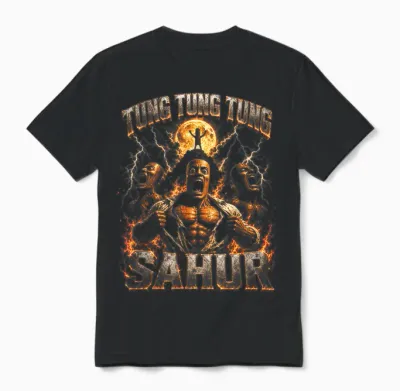 Tung Tung Sahur Funny Unisex T-Shirt - Black