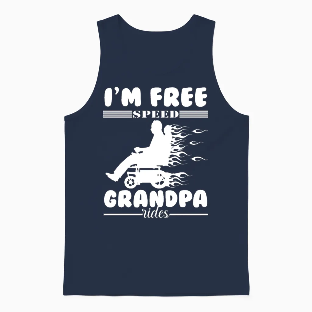Paraplegia Wheelchair Funny Paraplegic Handicap Unisex Tank Top in Navy