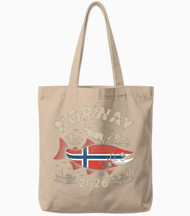 Norwegen 2026 Tour Angeln Tote Bags in Natural