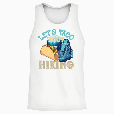 Let's Taco 'bout Hiking Unisex Tank Top - White