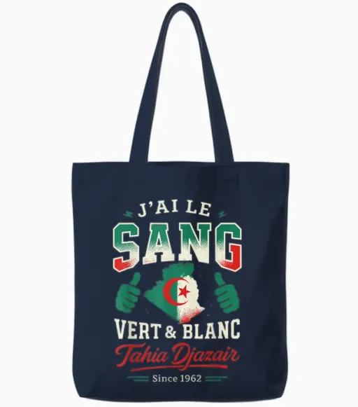 Gift Algeria Tahia Djazair Supporter Humour Dz Original Tote Bags - Navy