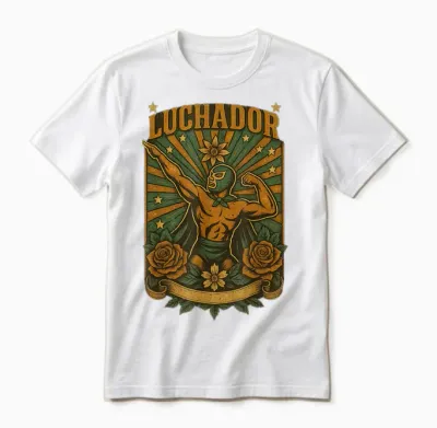 Vintage Luchador Lucha Libre Mexikanisches Wrestling Unisex T-Shirt - White