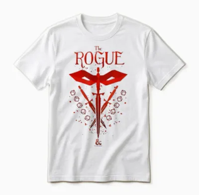 Dungeons & Dragons the Rogue Class Stealth Swords Logo Unisex T-Shirt - White