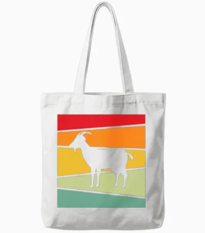 Goat Retro Tote Bags - White