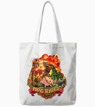 Clash of Clans Hog Rider Epic Explosion Logo Tote Bags - White