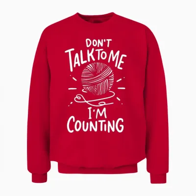 Crochet Crocheting Unisex Sweatshirt - Red