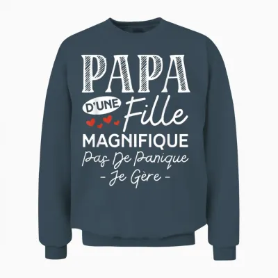 Dad from a Daughter Gorgeous Personalized Gift for Dad T-Shirt, Black, S Unisex Sweatshirt - Dark Heather