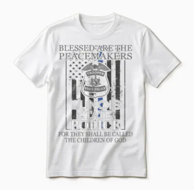 Illinois State Police Support Illinois State Trooper Unisex T-Shirt - White