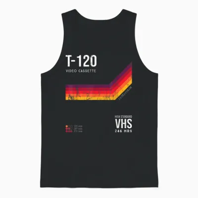 80s Video Cassette Tape Costume Retro Unisex Tank Top - Black