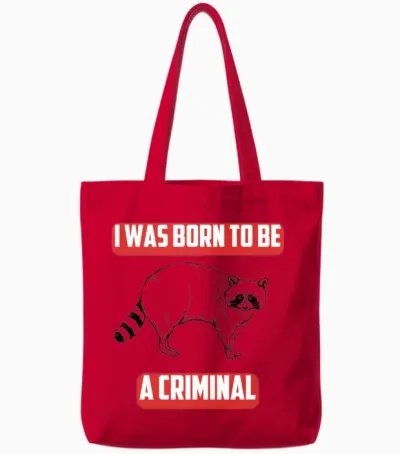 Funny Raccoon Lover Tote Bags - Red