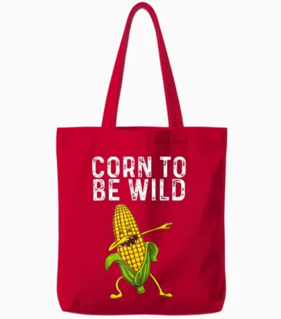 Funny Corn Gift for Men Women Corn on the Cob Costume Farmer Tote Bags - Red