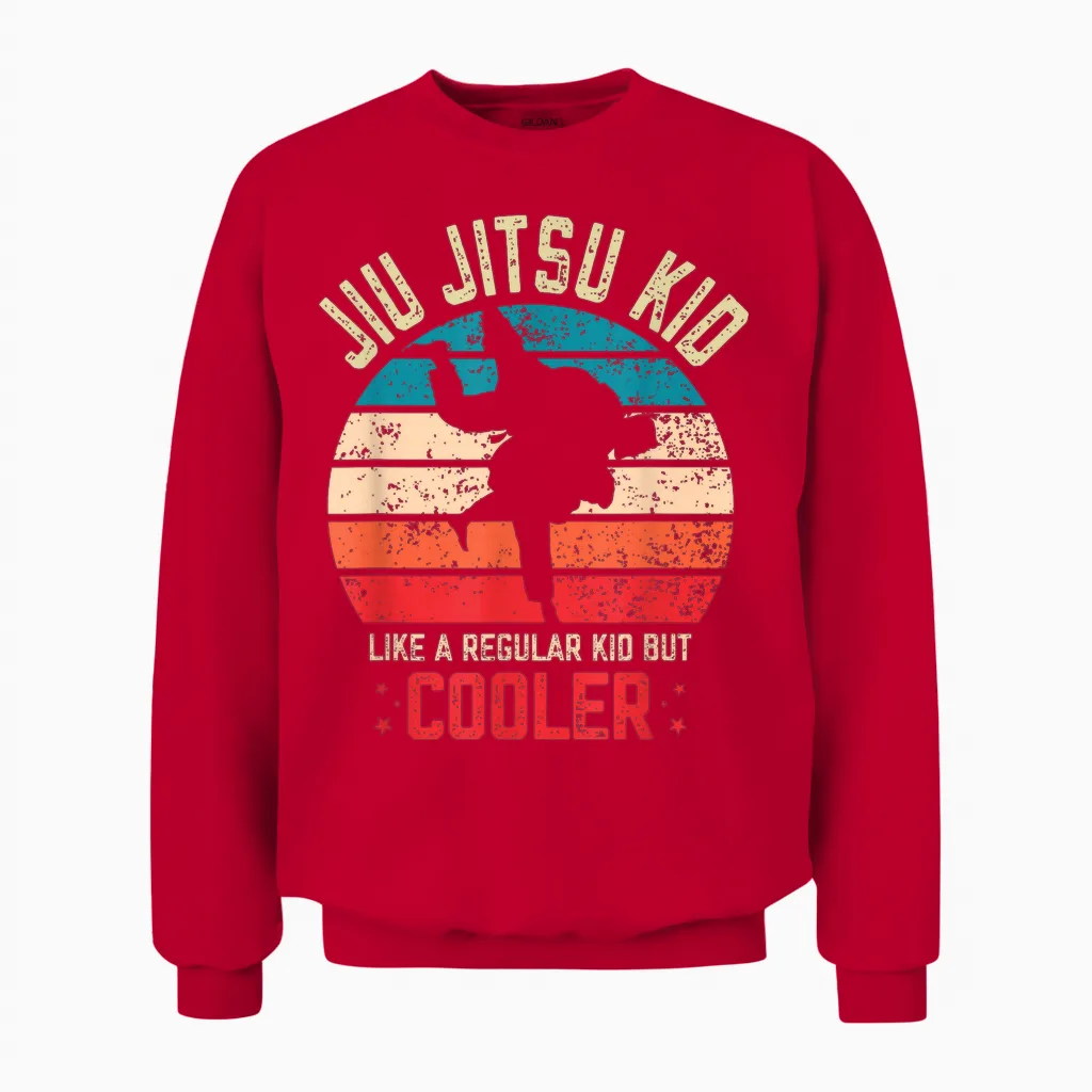 Jiu Jitsu Kid Martial Art Bjj Unisex Sweatshirt in Red
