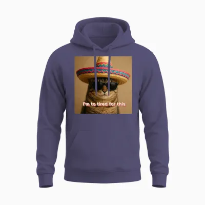 Cat Funny Unisex Hoodie - Heather Sport Dark Navy