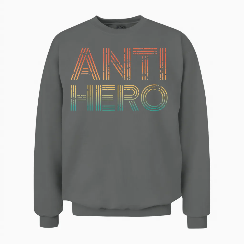 Retro Anti Hero - Vintage Tv Movie Lover Unisex Sweatshirt in Graphite Heather
