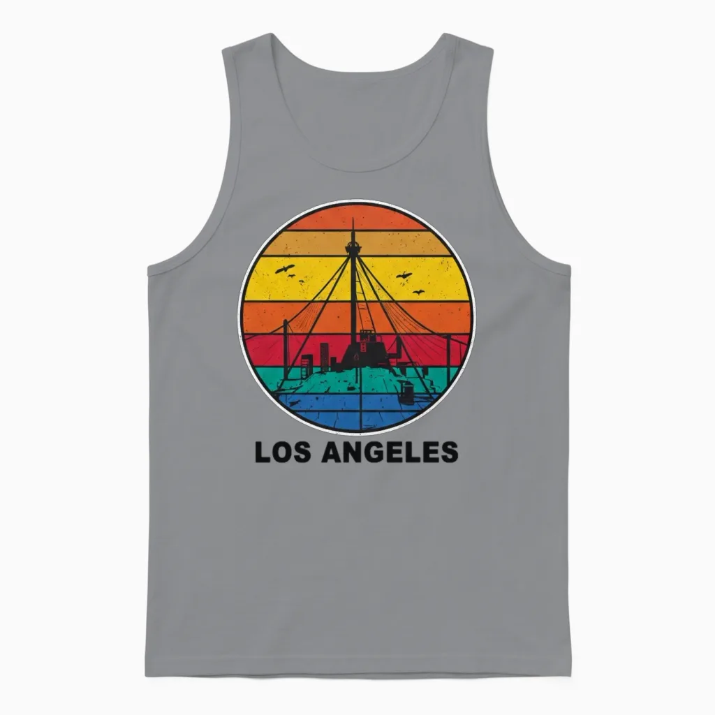 Los Angeles Retro Unisex Tank Top in Sport Grey