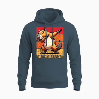 Don't Worry Be Capy Dabbing Capybara Lover Men Boys Kids Woman Unisex Hoodie - Dark Heather