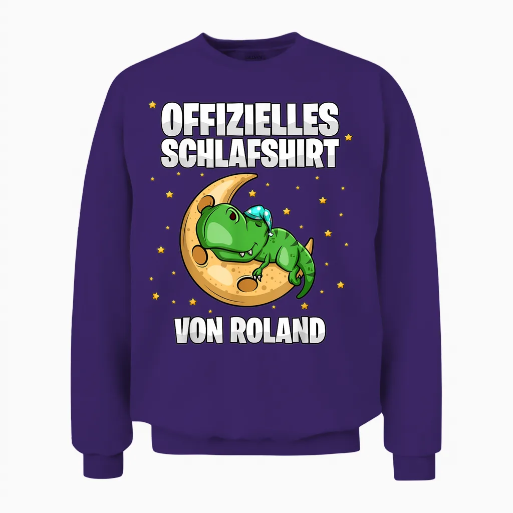 Offizielles Schlafshirt Von Roland - Personalisiert Unisex Sweatshirt in Purple