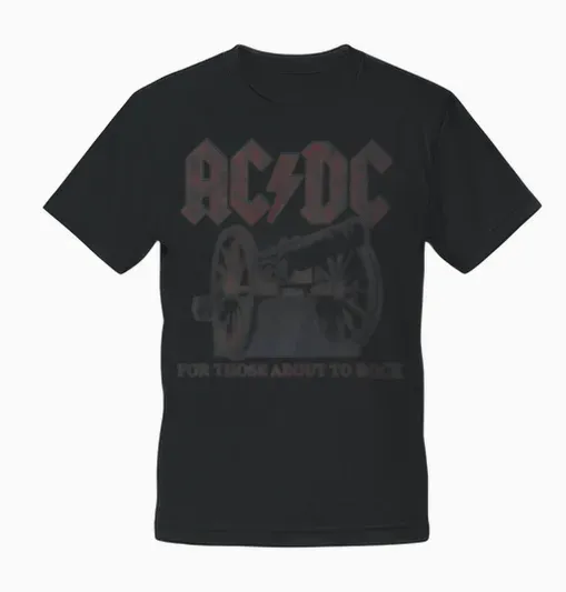 Official Ac/dc for Those About to Rock Canon Rock Music Band Unisex T-Shirt - Black
