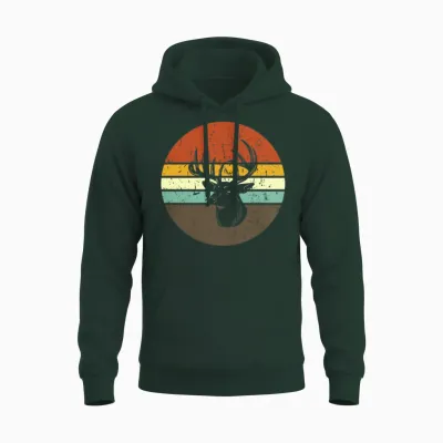 Deer Retro Unisex Hoodie - Forest
