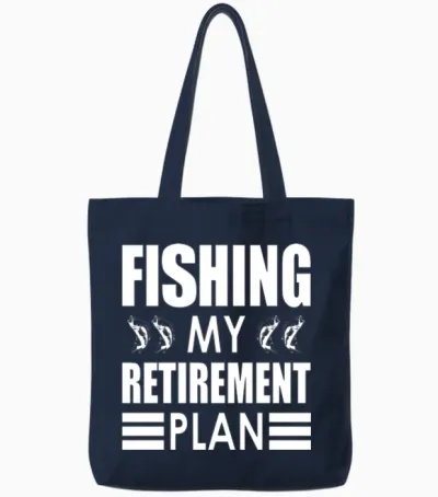 Fishing Retirement Tote Bags - Navy