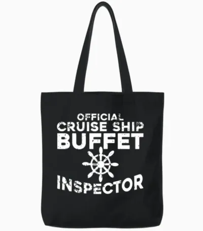 Buffet Inspector Funny Cruise Ship Tote Bags - Black