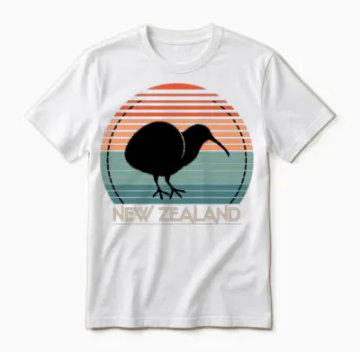 New Zealander Kiwi Bird Retro New Zealand Unisex T-Shirt - White