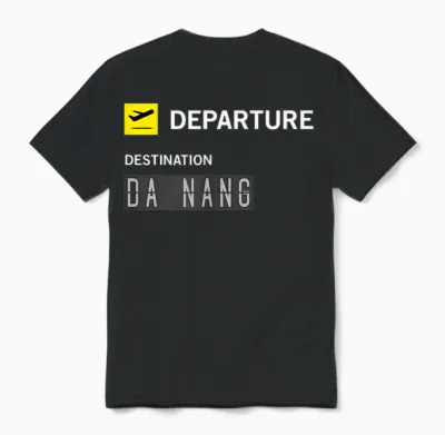 Tableau D'affichage Aéroport Départ Da Nang Unisex T-Shirt - Black