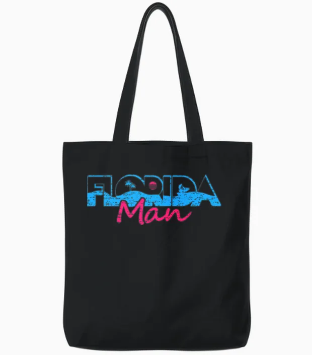 Retro Florida Man Vice Tote Bags - Black