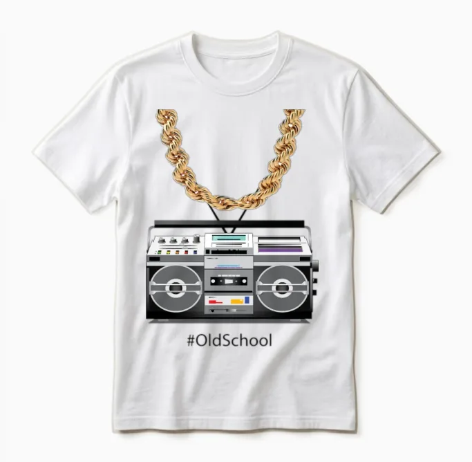 Old School Box and Chain Unisex T-Shirt in White