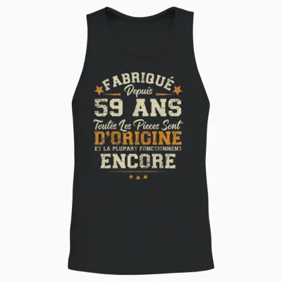 Made 59 Years Ago Birthday Joke Man Humor 1966 Unisex Tank Top - Black