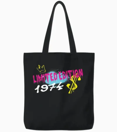 Limited Edition 1974 Birthday 1974 Born Tote Bags - Black