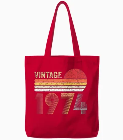 Vintage 1974 Tote Bags - Red