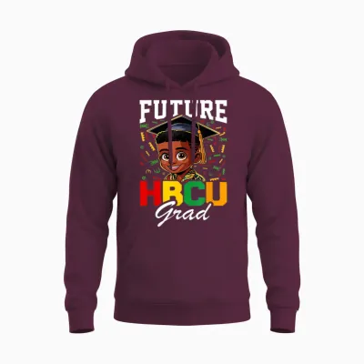 Future Hbcu Grad Black Boy Hbcu Toddler Kids Graduation Unisex Hoodie - Maroon