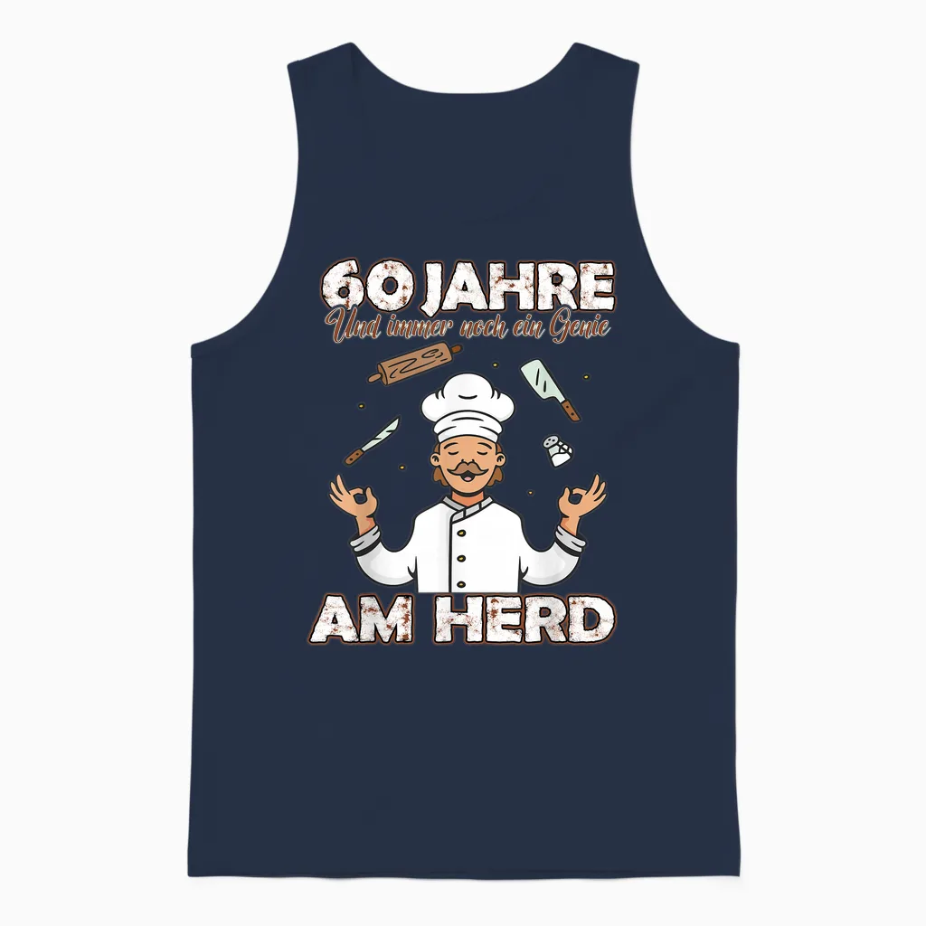 Lustiges Koch Kochen & Backen 60 Jahre Alt Zum Geburtstag Unisex Tank Top in Navy