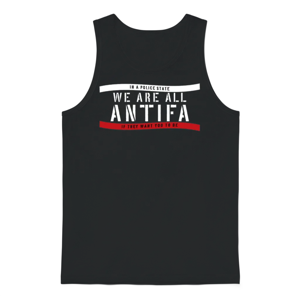 We Are All Antifa (wht) Unisex Tank Top - Black