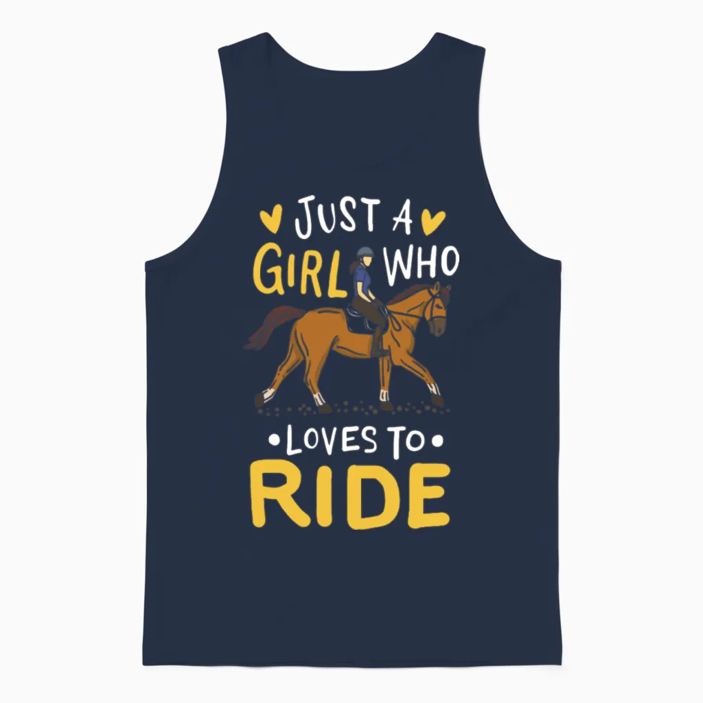 Horse Horseback Riding - Lovers Unisex Tank Top in Navy