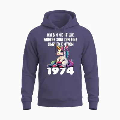 Limited Edition 1974 Birthday 1974 Born Unisex Hoodie - Heather Sport Dark Navy