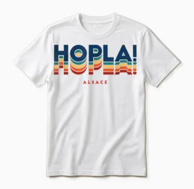 Hopla! Alsatian Vocabulary Gift Idea Alsace Alsatian Unisex T-Shirt - White